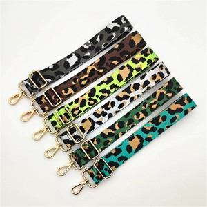 Adjustable leopard print shoulder straps with gold metal hardware in six stylish colors
