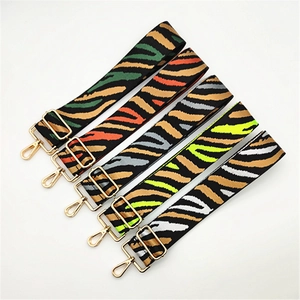 Adjustable Polyester Zebra Print Wide Shoulder Bag Strap Replacement With Metal Buckle For Women Crossbody Messenger Bag Accessory