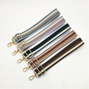 Adjustable Colorful Striped Bag Strap Replacement Polyester Shoulder Strap With Metal Buckles For Women Handbag Accessories