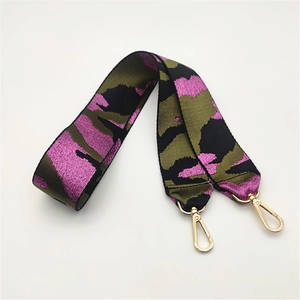 Mode Breiter Polyester Taschengurt Ersatz Schultergurt Mit Camouflage Regenbogenmuster Metall Karabinerverschluss Taschenzubehör