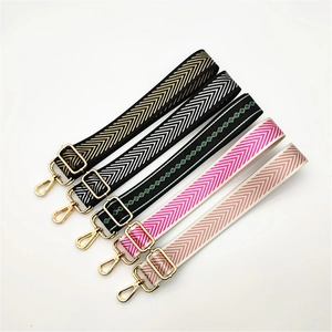 Adjustable Bohemian Polyester Bag Strap Crossbody Shoulder Replacement Belt With Geometric Pattern For Women Handbags