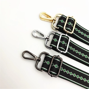 Adjustable geometric replacement bag straps with gold, silver and gunmetal hooks