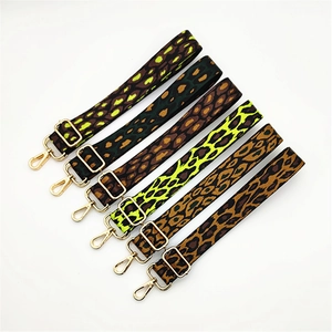 Leopard Print Wide Shoulder Strap For Bags Polyester Adjustable Replacement Crossbody Purse Strap With Metal Buckles