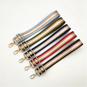 Adjustable woven shoulder straps with gold hardware in five colors for handbags