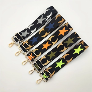 Universal Adjustable Wide Shoulder Strap Star Jacquard Polyester Replacement Belt Metal Clasp For Crossbody Bag Handbag Accessory