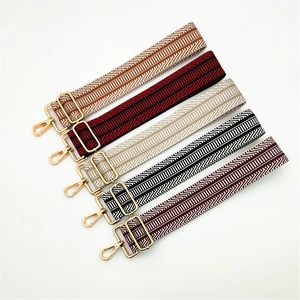 Adjustable wide woven shoulder straps for bags in five colors with gold hardware