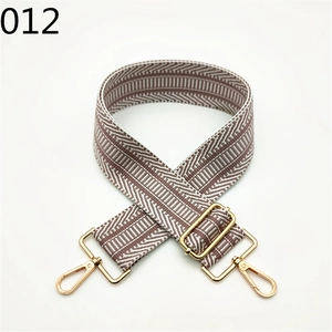 Macro shot of adjustable herringbone woven handbag strap with gold lobster clasps