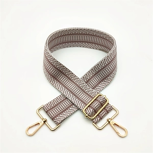 Adjustable wide replacement shoulder strap for crossbody bags with brown geometric pattern
