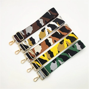 Wide Adjustable Replacement Bag Strap Fashion Camouflage Printed Polyester Woven Shoulder Strap For Crossbody Bag Women Accessory