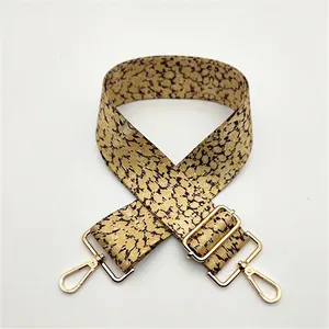 Detailed view of Style 5 wide replacement shoulder strap with black snakeskin print