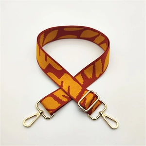 Bandoulière tissée réglable pour sacs à main avec motif léopard rouge et jaune
