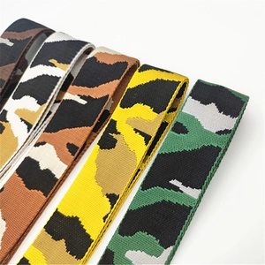 Detail showing various camo and animal print adjustable straps for crossbody bags