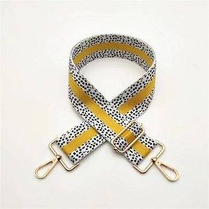 Adjustable wide replacement strap featuring ginger stripes and black white polka dots