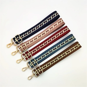 Adjustable Polyester Bag Shoulder Strap With S-Shaped Chain Pattern Wide Woven Replacement Belt For Women Handbag Accessories