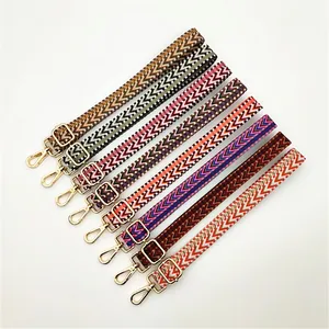 Bohemian Geometric Woven Bag Strap Adjustable Polyester Replacement Shoulder Crossbody Strap For Women Handbags Accessories