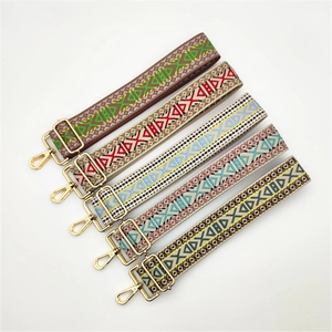 Adjustable wide replacement shoulder straps with geometric patterns for crossbody bags