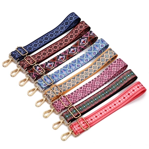 Adjustable Polyester Bag Strap For Women Ethnic Bohemian Geometric Pattern Replacement Shoulder Crossbody Handbag Strap Accessory