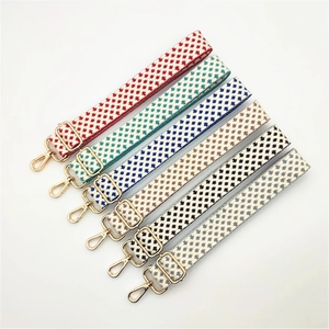 Adjustable Wide Bag Strap Geometric Pattern Replacement Shoulder Strap Polyester Crossbody Belt For Women Purses Handbags Accessory