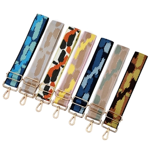 Adjustable wide camouflage canvas shoulder straps with gold metal hooks in seven colors