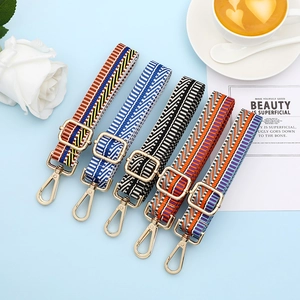 Bandoulière de Sac en Jacquard Réglable pour Femmes Style Ethnique Remplacement de la Sangle d'épaule Multicolore Motif Géométrique pour Sacs à Main