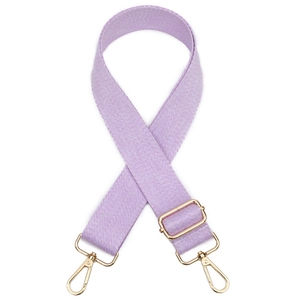 Bandoulière épaisse en nylon violet avec longueur réglable et mousquetons en métal doré