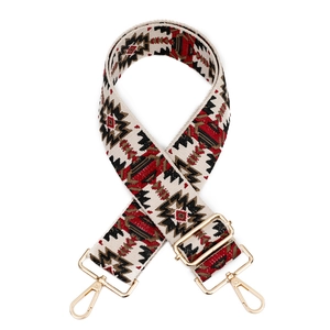 Ethnic bohemian style thickened adjustable shoulder strap with golden metal hooks