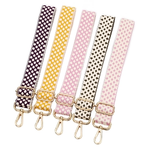 Adjustable Wide Bag Strap Thickened Polka Dot Woven Shoulder Strap For Women Handbag Crossbody Bag Replacement Jacquard Belt