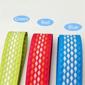 Adjustable jacquard woven shoulder straps with geometric diamond patterns in three colors