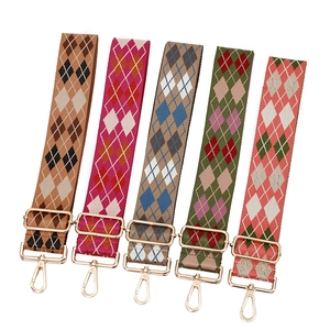 Adjustable jacquard argyle replacement shoulder straps with gold hardware in five colors