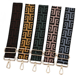 Wide Adjustable Bag Strap Polyester Jacquard Labyrinth Pattern Replacement Shoulder Strap For Handbag Crossbody Bag Accessory