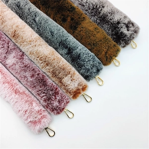 Faux Pelz Taschengurt Winter Plüsch Schultergurt Einfarbig Ersatz Handtaschengurt Mit Goldener Legierungsschnalle Für Damen