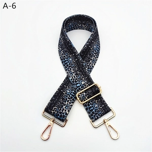 Adjustable leopard pattern handbag strap with gold hooks for crossbody bags