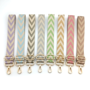 Adjustable chevron jacquard shoulder straps with gold hardware in eight various colors