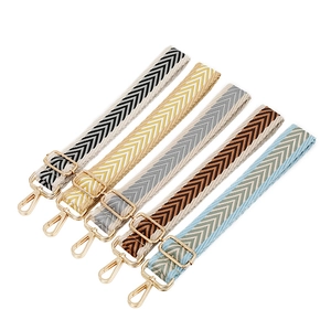 Adjustable thickened jacquard handbag straps in five colors with golden lobster clasps