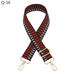 Adjustable woven colorful piano-style shoulder strap with gold swivel metal hooks