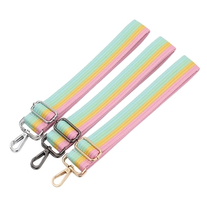 Adjustable Colorful Striped Replacement Bag Strap For Women Shoulder Crossbody Bag Polyester Webbing With Metal Buckles