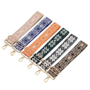 Ethnic Style Geometric Jacquard Wide Bag Strap Adjustable Polyester Replacement Shoulder Strap For Handbags Crossbody Bags Women Accessories