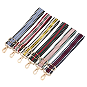 Adjustable Striped Crossbody Bag Strap Fashion Polyester Woven Belt With Metal Buckle For Women Handbag Accessories