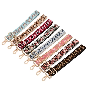 Ethnic style woven replacement shoulder straps for bags with colorful geometric patterns
