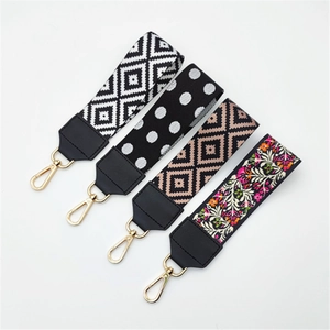 Bohemian Ethnic Woven Bag Strap Replacement Handle For Handbags Women Short Shoulder Strap With Metal Buckle Accessory