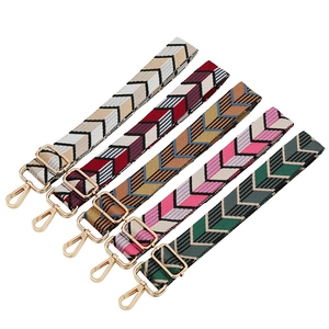 Bandoulière de sac réglable à motif de feuilles colorées avec crochets dorés, cinq couleurs