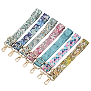 Adjustable Printed Bag Strap Bohemian Vintage Crossbody Shoulder Strap Polyester Webbing With Metal Buckles For Handbags