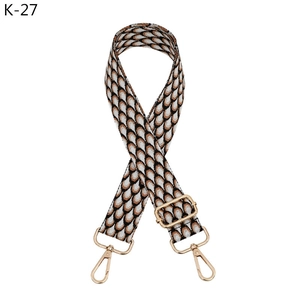 Adjustable woven replacement strap K-27 with fish scale pattern and gold metal hooks