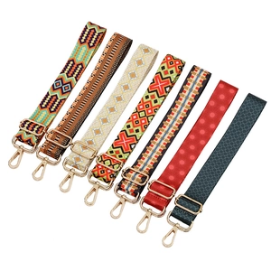 Adjustable Ethnic Wide Shoulder Bag Strap Polyester Woven Replacement Belt For Crossbody Handbag Bohemian Pattern Strap