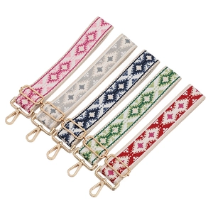 Tracolla Larga per Borsa Jacquard Geometrica Etnica Bohemien Regolabile in Poliestere per Sostituzione Con Fibbie in Metallo per Borse da Donna
