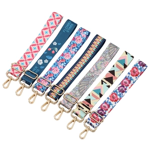 Bandoulière Large Réglable de Remplacement pour Sacs à Main en Polyester Imprimé Géométrique Floral Sangles Multicolores