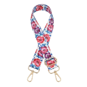 Bandoulière réglable en tissu floral pour sacs avec crochets rotatifs dorés et boucles