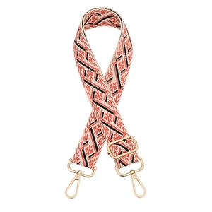 Ethnic style adjustable jacquard replacement strap for crossbody bags with gold hardware