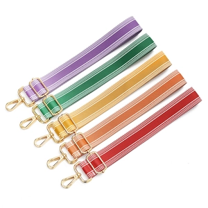 Adjustable Bag Shoulder Strap For Handbags Candy Color Crossbody Bag Belt Replacement Polyester Woven Strap With Metal Buckle