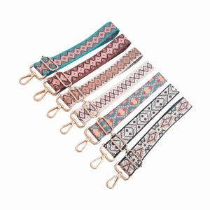 Adjustable Ethnic Style Bohemian Geometric Polyester Bag Strap Replacement Crossbody Shoulder Strap With Metal Buckle For Women Handbags Accessories
